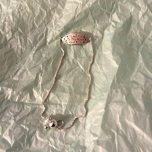 NWOT Sterling Silver slide bracelet “I love you to the moon and back”